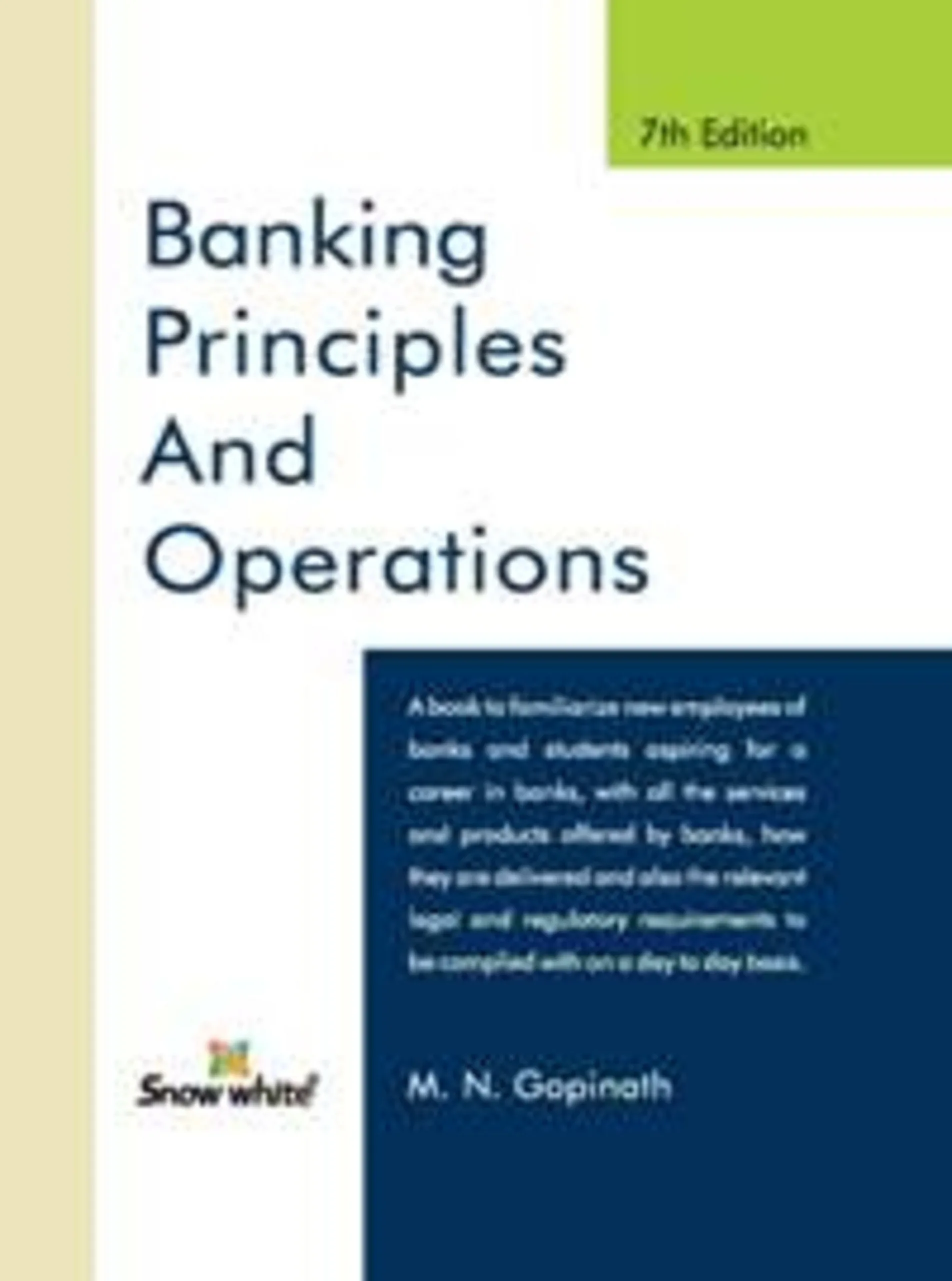 BANKING PRINCIPLES AND OPERATIONS BANKING PRINCIPLES AND OPERATIONS