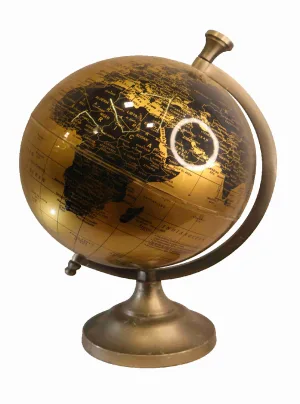 World Globe with Golden Stand