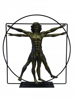 Da Vinci’L Homme De — Vitruvian Man Bronze-Style Sculpture