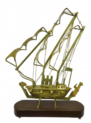 Polished Brass Sailing Ship Model