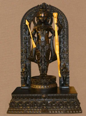 Shree Ram Statue — Black & Gold (Resin \ Gold Leafing \ Metal inside )
