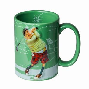 3D Golfer Mug - Green Ceramic Golf Coffee Cup