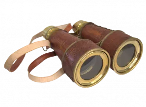 Antique Brass Binoculars with Leather Case — R & J Beck London