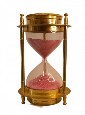 Brass Decorative Hourglass Timer — Pink Sand