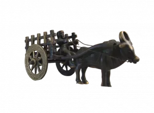 Vintage Brass Bullock Cart Miniature