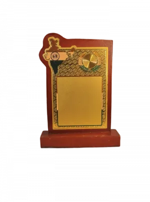 India-Shaped Gold Plaque — Patriotic Award, Custom Engraving