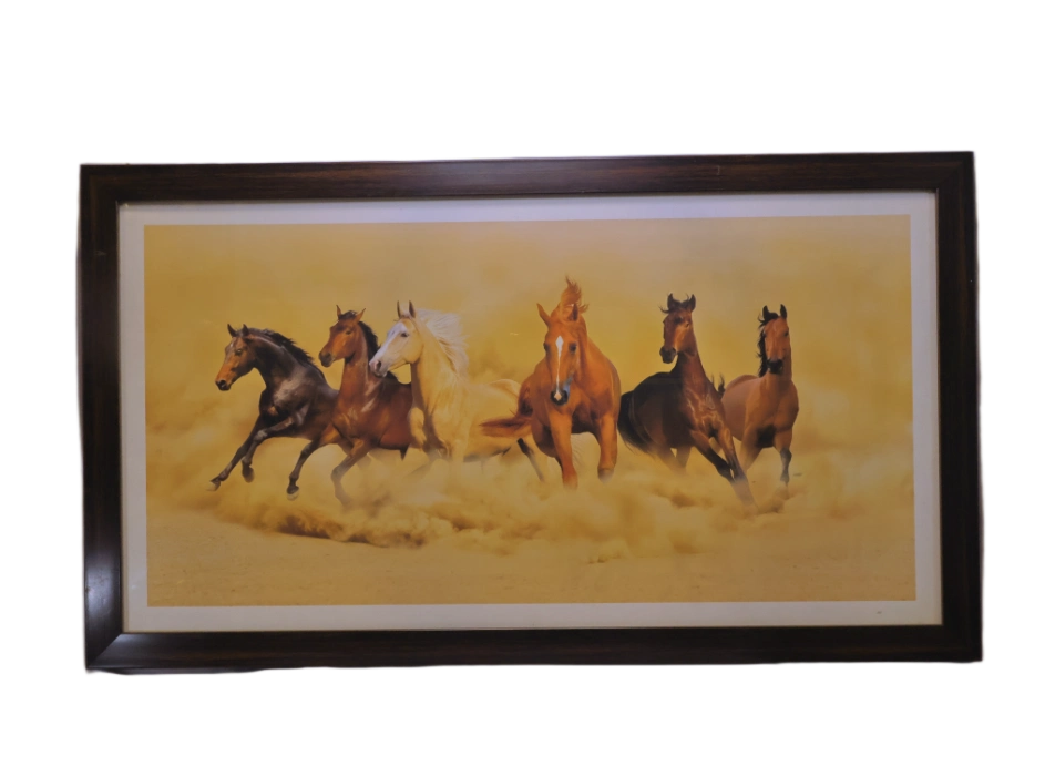Running Horses — Espresso Wood Frame (3)