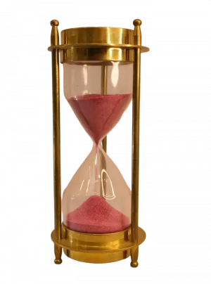 Brass Hourglass Timer — Pink Sand