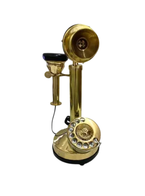 Classic Vintage Brass Standing Telephone (Retro Upright Model)