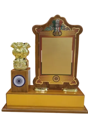 Premium Wooden Ashoka Emblem Trophy