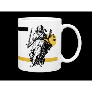 Lady Justice Mug - Classic Scales & Sword Ceramic Coffee Mug