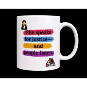 She Speaks for Justice - Feminist Lawyer Coffee Mug