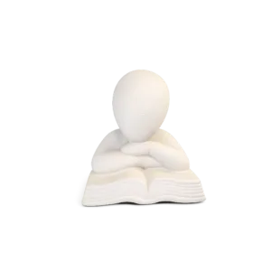 Abstract Reading Figure Bookend Sculpture