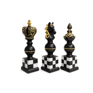 Chess Piece Sculpture Set – King, Knight & Bishop